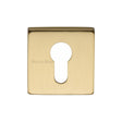 This is an image of a Heritage Brass - Euro Profile Cylinder Escutcheon Satin Brass Finish, sq5004-sb that is available to order from T.H Wiggans Ironmongery in Kendal.