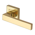 This is an image of a Heritage Brass - Door Handle Lever Latch on Square Rose Delta Sq Design Polished Bra, sq5420-pb that is available to order from T.H Wiggans Ironmongery in Kendal.