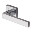 This is an image of a Heritage Brass - Door Handle Lever Latch on Square Rose Delta Sq Design Polished Chr, sq5420-pc that is available to order from T.H Wiggans Ironmongery in Kendal.
