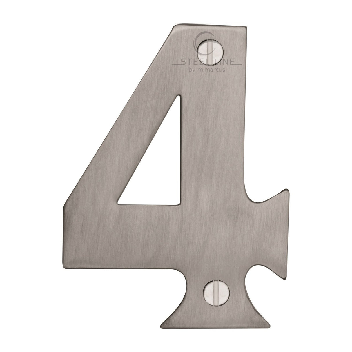 This is an image of a Steel Line Numeral 4 - 3" Steel Line, ss-1560-4-s that is available to order from T.H Wiggans Ironmongery in Kendal.