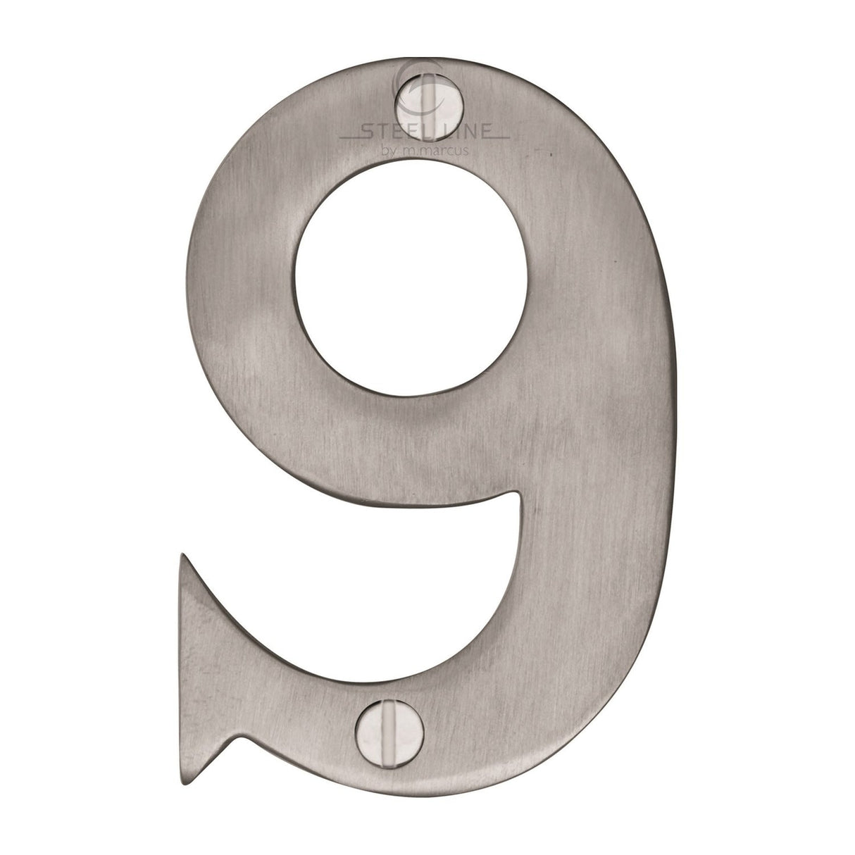 This is an image of a Steel Line Numeral 9 - 3" Steel Line, ss-1560-9-s that is available to order from T.H Wiggans Ironmongery in Kendal.