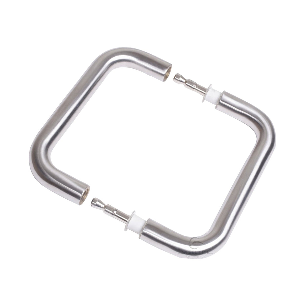 This is an image of a Steel Line Door Pull Handle Back to Back 150mm Satin Stainless Steel finish, ss-d190011-s that is available to order from T.H Wiggans Ironmongery in Kendal.