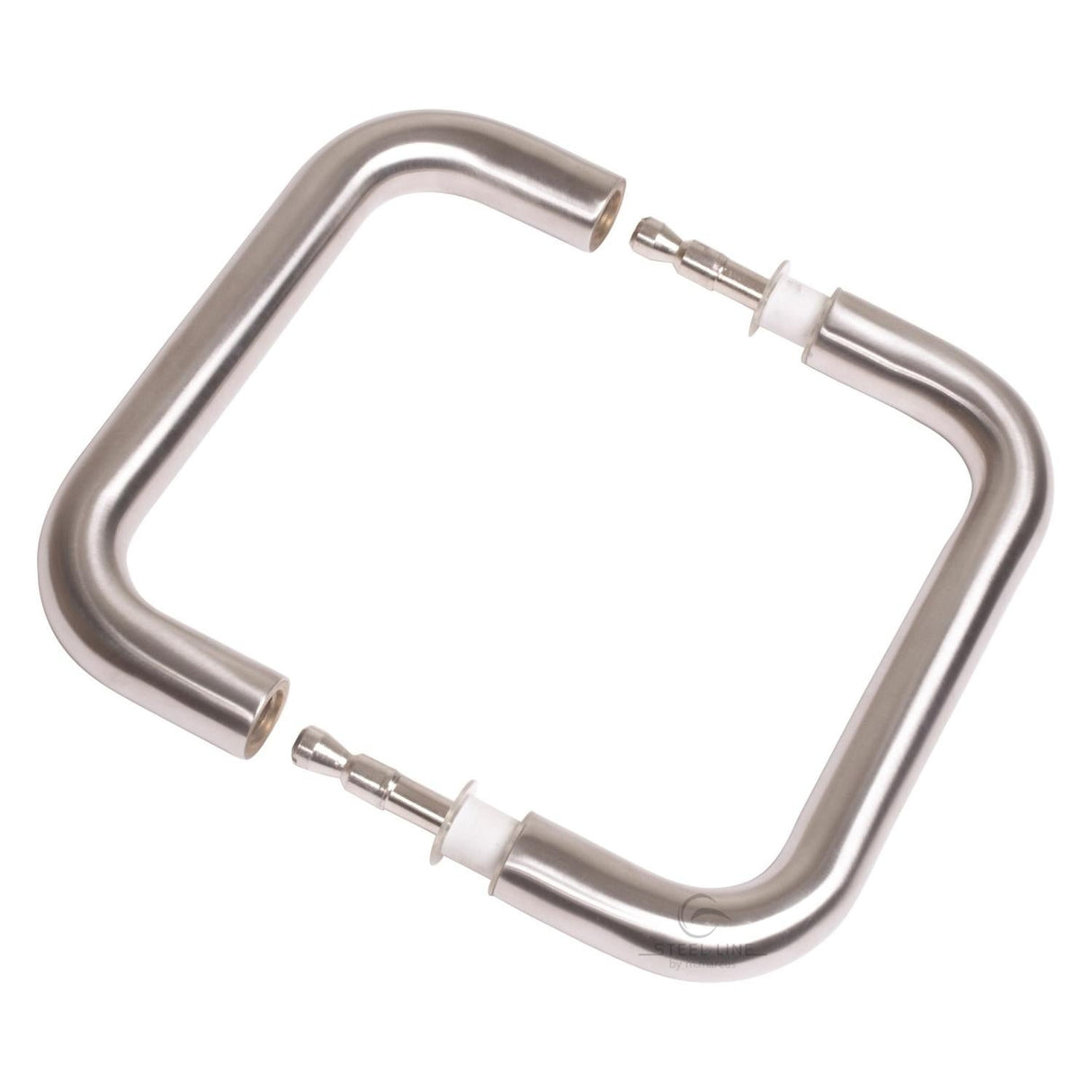 This is an image of a Steel Line Door Pull Handle Back to Back 225mm Satin Stainless Steel finish, ss-d190013-s that is available to order from T.H Wiggans Ironmongery in Kendal.