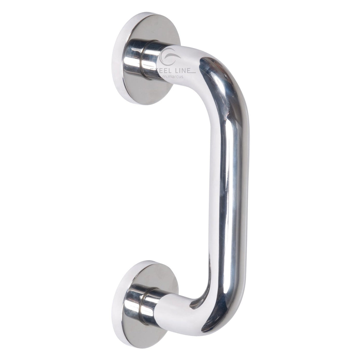 This is an image of a Steel Line Door Pull Handle Bolt Fix 150mm Polished Stainless Steel finish, ss-d220002-p that is available to order from T.H Wiggans Ironmongery in Kendal.