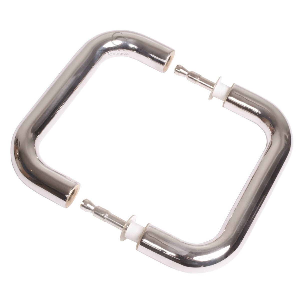 This is an image of a Steel Line Door Pull Handle Back to Back 150mm Polished Stainless Steel finish, ss-d220012-p that is available to order from T.H Wiggans Ironmongery in Kendal.