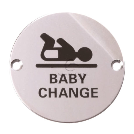 This is an image of a Steel Line Baby Change Symbol Polished Stainless Steel finish, ss-sign004-p that is available to order from T.H Wiggans Ironmongery in Kendal.