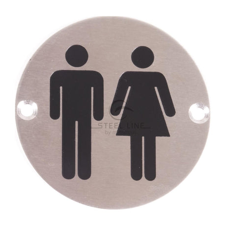 This is an image of a Steel Line Unisex Symbol Satin Stainless Steel finish, ss-sign013-s that is available to order from T.H Wiggans Ironmongery in Kendal.
