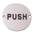 This is an image of a Steel Line Push Evgraving Polished Stainless Steel finish, ss-sign016-p that is available to order from T.H Wiggans Ironmongery in Kendal.