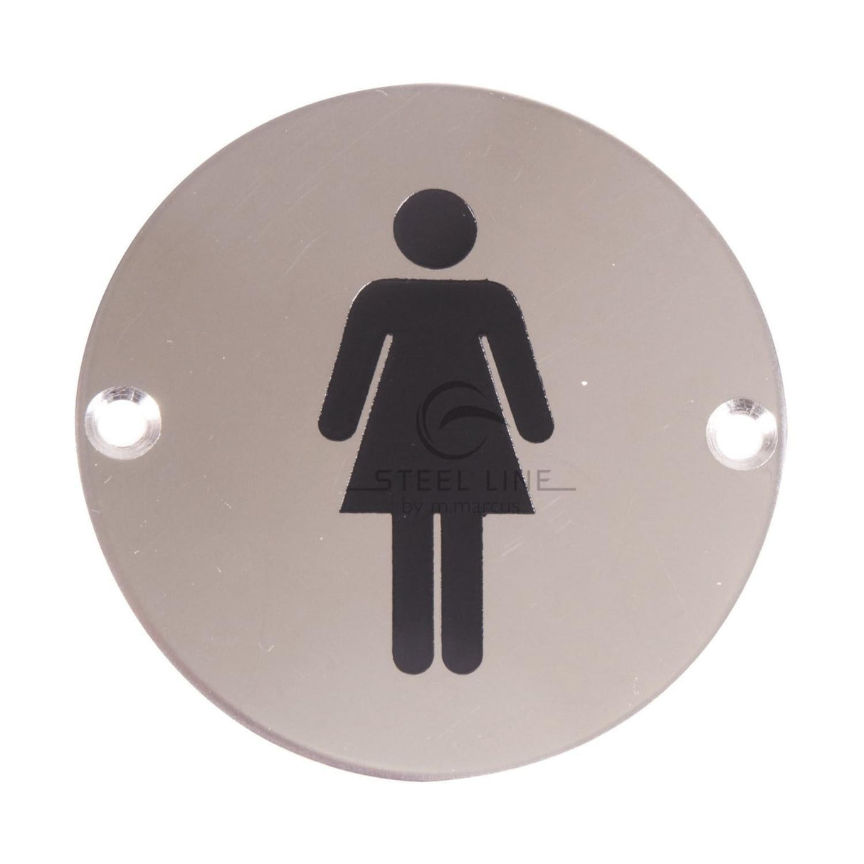 This is an image of a Steel Line Female Symbol Polished Stainless Steel finish, ss-sign022-p that is available to order from T.H Wiggans Ironmongery in Kendal.