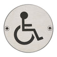 This is an image of a Steel Line Disabled Symbol Satin Stainless Steel finish, ss-sign023-s that is available to order from T.H Wiggans Ironmongery in Kendal.