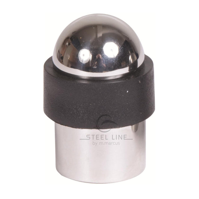 This is an image of a Steel Line Domed Door Stop Polished Stainless Steel Finish, ss-stop006-p that is available to order from T.H Wiggans Ironmongery in Kendal.