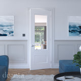 Deanta Sandringham White Primed Bevelled Glaze Doors