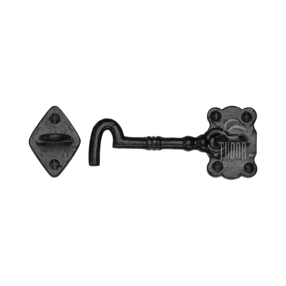 This is an image of a The Tudor Collection - Cabin Hook 4" Black Iron, tc153-106 that is available to order from T.H Wiggans Ironmongery in Kendal.