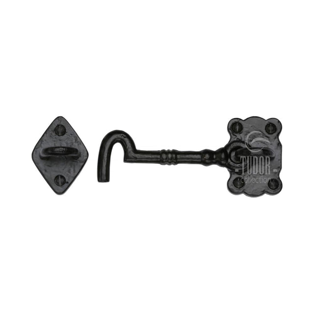 This is an image of a The Tudor Collection - Cabin Hook 4" Black Iron, tc153-106 that is available to order from T.H Wiggans Ironmongery in Kendal.