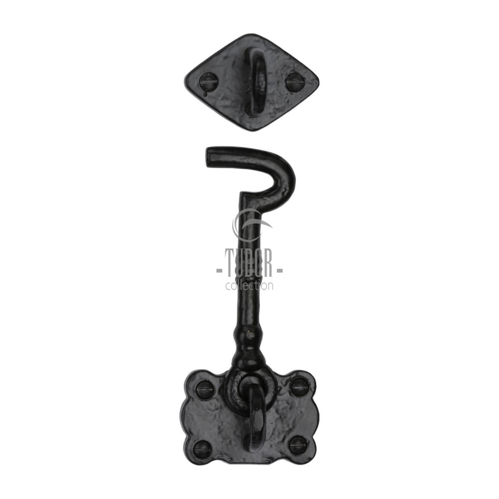 This is an image of a The Tudor Collection - Cabin Hook 6" Black Iron, tc153-153 that is available to order from T.H Wiggans Ironmongery in Kendal.
