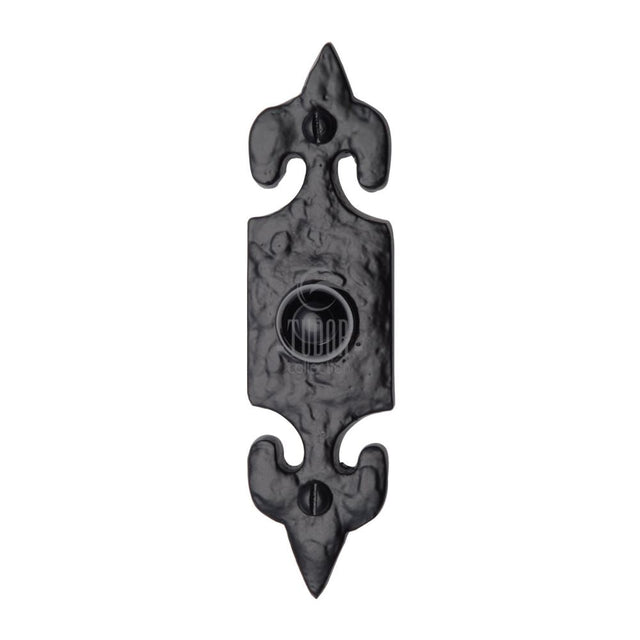 This is an image of a The Tudor Collection - Bell Push Black Iron, tc345 that is available to order from T.H Wiggans Ironmongery in Kendal.