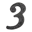 This is an image of a The Tudor Collection - Numeral 3 - 4" Black Iron, tc355-3 that is available to order from T.H Wiggans Ironmongery in Kendal.