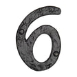 This is an image of a The Tudor Collection - Numeral 6 - 4" Black Iron, tc355-6 that is available to order from T.H Wiggans Ironmongery in Kendal.