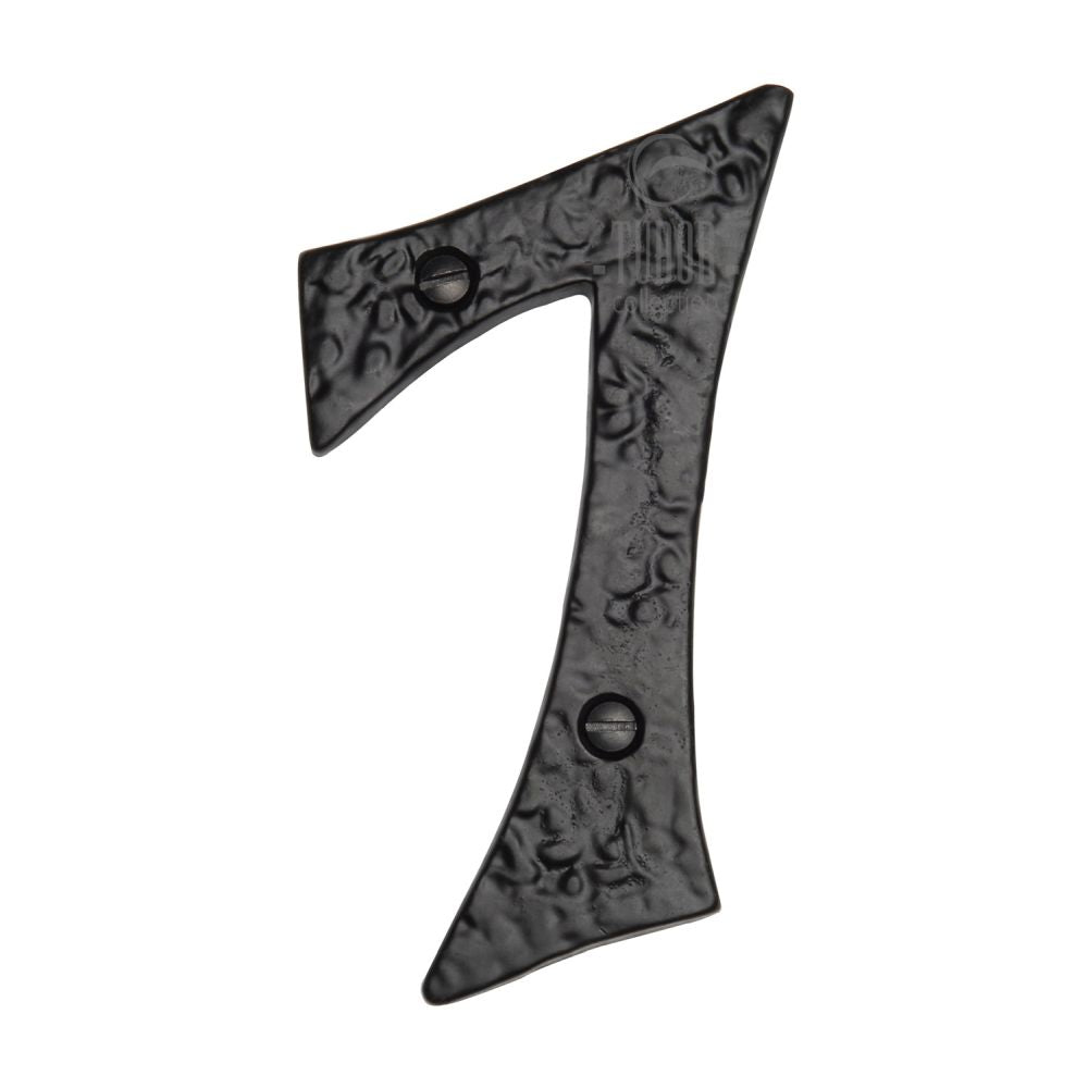 This is an image of a The Tudor Collection - Numeral 7 - 4" Black Iron, tc355-7 that is available to order from T.H Wiggans Ironmongery in Kendal.