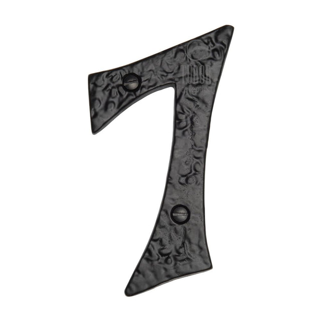 This is an image of a The Tudor Collection - Numeral 7 - 4" Black Iron, tc355-7 that is available to order from T.H Wiggans Ironmongery in Kendal.