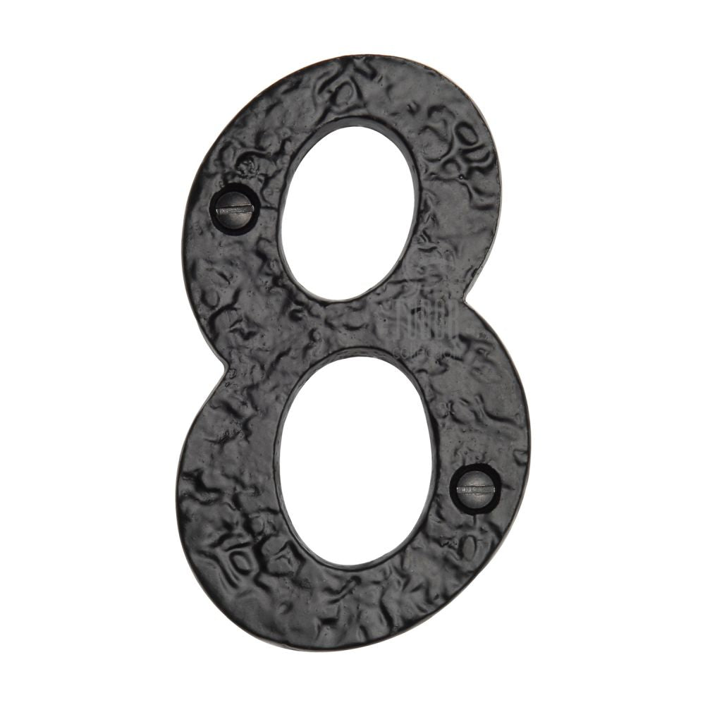 This is an image of a The Tudor Collection - Numeral 8 - 4" Black Iron, tc355-8 that is available to order from T.H Wiggans Ironmongery in Kendal.