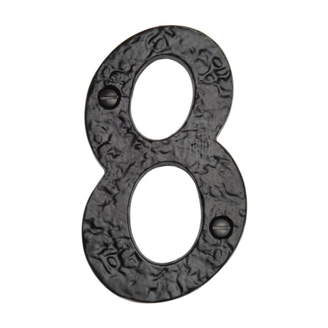 This is an image of a The Tudor Collection - Numeral 8 - 4" Black Iron, tc355-8 that is available to order from T.H Wiggans Ironmongery in Kendal.