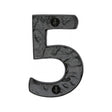 This is an image of a The Tudor Collection - Numeral 5 - 3" Black Iron, tc356-5 that is available to order from T.H Wiggans Ironmongery in Kendal.