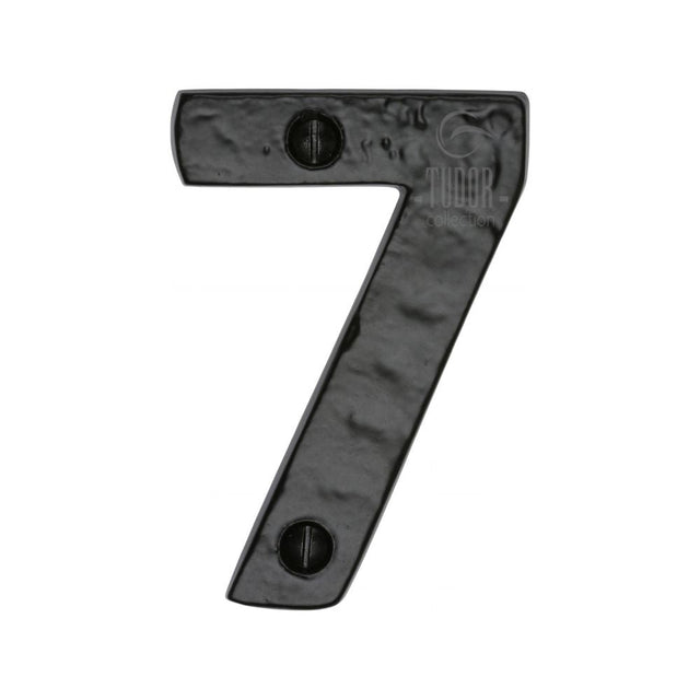 This is an image of a The Tudor Collection - Numeral 7 - 3" Black Iron, tc356-7 that is available to order from T.H Wiggans Ironmongery in Kendal.