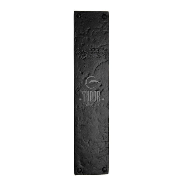 This is an image of a The Tudor Collection - Fingerplate 301 x 65mm - Black Iron, tc430 that is available to order from T.H Wiggans Ironmongery in Kendal.