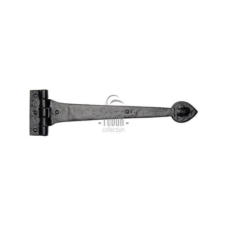 This is an image of a The Tudor Collection - Strap Hinge 12" Black Iron, tc450-305 that is available to order from T.H Wiggans Ironmongery in Kendal.