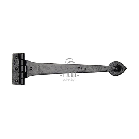 This is an image of a The Tudor Collection - Strap Hinge 15" Black Iron, tc450-381 that is available to order from T.H Wiggans Ironmongery in Kendal.