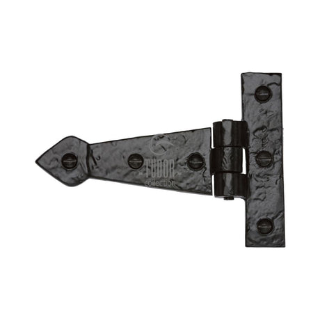 This is an image of a The Tudor Collection - Hinge 128mm Black Iron, tc454 that is available to order from T.H Wiggans Ironmongery in Kendal.