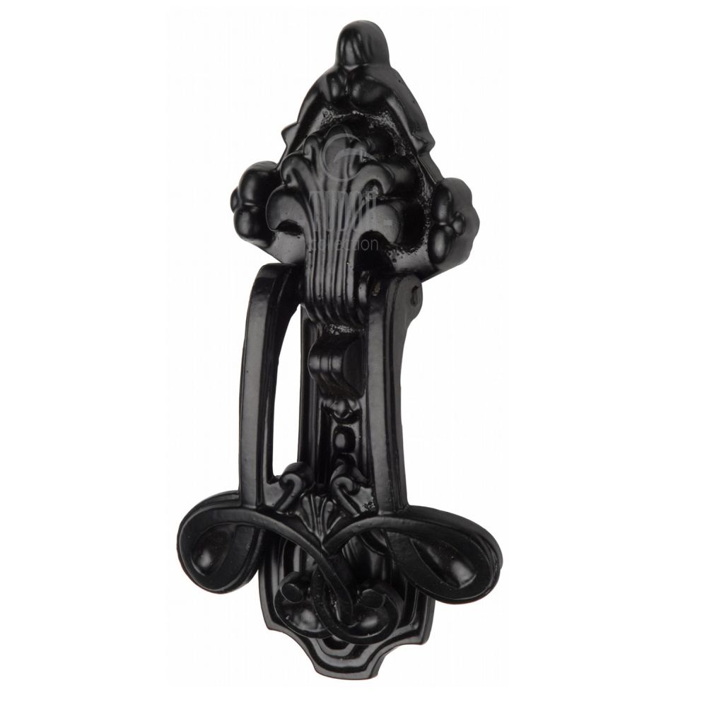This is an image of a The Tudor Collection - Ornate Knocker Black Iron, tc539 that is available to order from T.H Wiggans Ironmongery in Kendal.