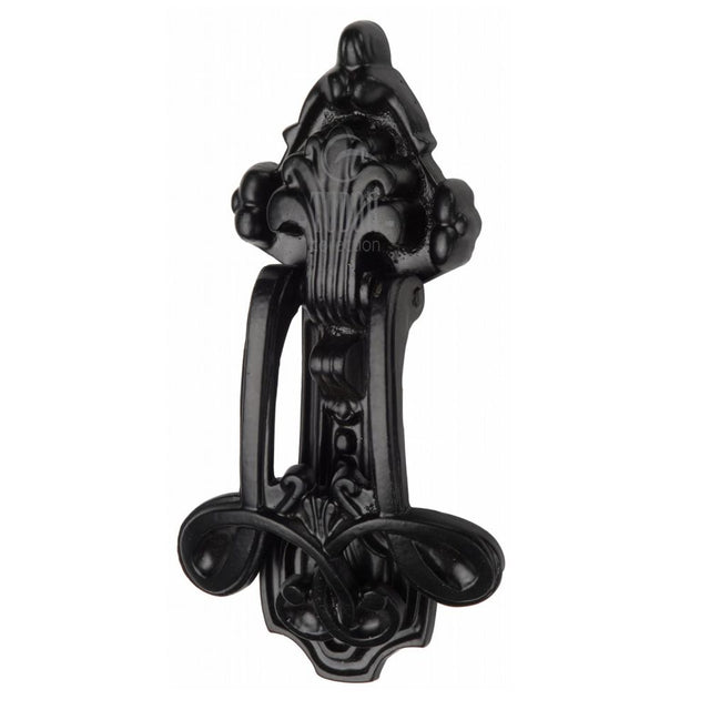This is an image of a The Tudor Collection - Ornate Knocker Black Iron, tc539 that is available to order from T.H Wiggans Ironmongery in Kendal.
