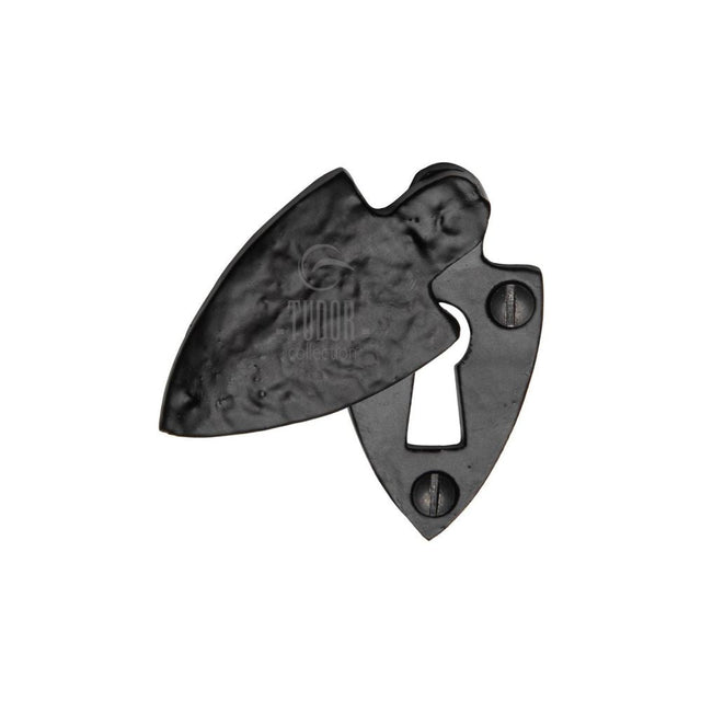 This is an image of a The Tudor Collection - Covered Keyhole Black Iron, tc542 that is available to order from T.H Wiggans Ironmongery in Kendal.