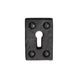 This is an image of a The Tudor Collection - Rectangluar Keyhole Escutcheon Black Iron, tc544 that is available to order from T.H Wiggans Ironmongery in Kendal.
