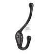 This is an image of a The Tudor Collection - Hat & Coat Hook Black Iron, tc696 that is available to order from T.H Wiggans Ironmongery in Kendal.