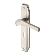 This is an image of a Heritage Brass - Door Handle Lever Lock Tiffany Design Satin Nickel Finish, tif5200-sn that is available to order from T.H Wiggans Ironmongery in Kendal.