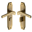 This is an image of a Heritage Brass - Door Handle Bathroom Set Tiffany Design Antique Brass Finish, tif5230-at that is available to order from T.H Wiggans Ironmongery in Kendal.