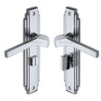 This is an image of a Heritage Brass - Door Handle Bathroom Set Tiffany Design Polished Chrome Finish, tif5230-pc that is available to order from T.H Wiggans Ironmongery in Kendal.