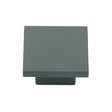 This is an image of a M.Marcus - Classic Square Cabinet Knob 32mm Green Silk Touch Finish, tk1254-032-sgr that is available to order from T.H Wiggans Ironmongery in Kendal.