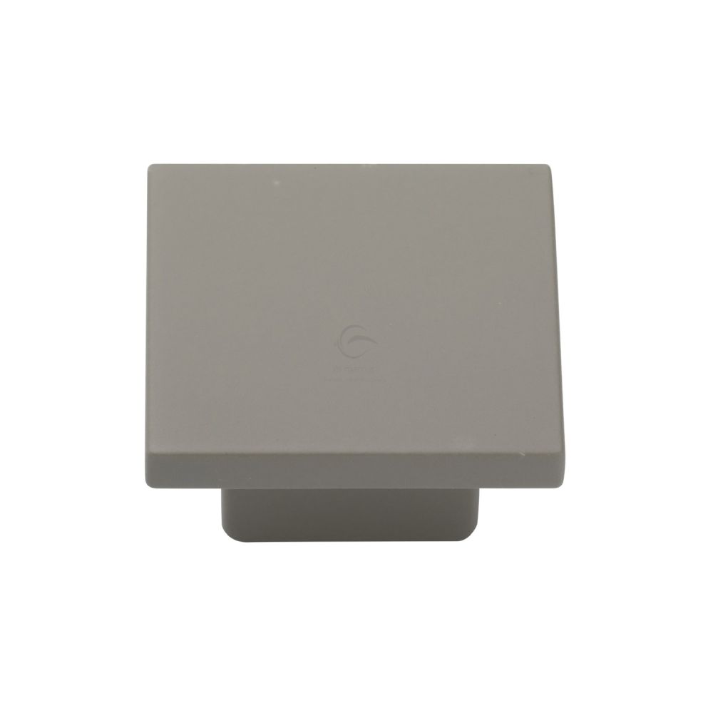 This is an image of a M.Marcus - Classic Square Cabinet Knob 32mm Grey Silk Touch Finish, tk1254-032-stg that is available to order from T.H Wiggans Ironmongery in Kendal.