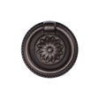 This is an image of a M.Marcus - Floral Ring Pull 047mm Matt Bronze Finish, tk2224-047-lbn that is available to order from T.H Wiggans Ironmongery in Kendal.