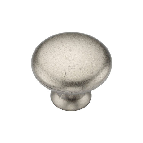 This is an image of a M.Marcus - Classic Round Knob 030mm Distressed Pewter Finish, tk4226-030-dpw that is available to order from T.H Wiggans Ironmongery in Kendal.