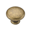This is an image of a M.Marcus - Classic Round Knob 035mm Distressed Brass Finish, tk4226-035-dbs that is available to order from T.H Wiggans Ironmongery in Kendal.