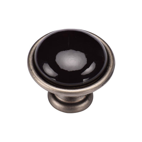 This is an image of a M.Marcus - Dome Cabinet Knob 035mm Distressed Pewter Finish, tk4316-035-dpw that is available to order from T.H Wiggans Ironmongery in Kendal.