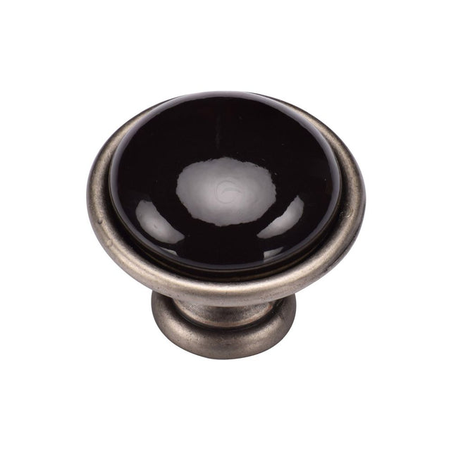 This is an image of a M.Marcus - Dome Cabinet Knob 035mm Distressed Pewter Finish, tk4316-035-dpw that is available to order from T.H Wiggans Ironmongery in Kendal.