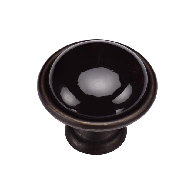 This is an image of a M.Marcus - Dome Cabinet Knob 035mm Matt Bronze Finish, tk4316-035-lbn that is available to order from T.H Wiggans Ironmongery in Kendal.