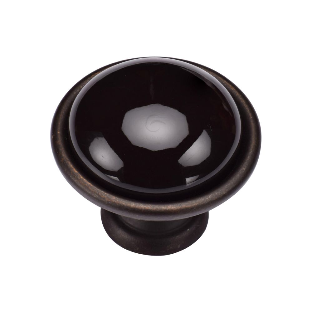 This is an image of a M.Marcus - Dome Cabinet Knob 040mm Matt Bronze Finish, tk4316-040-lbn that is available to order from T.H Wiggans Ironmongery in Kendal.