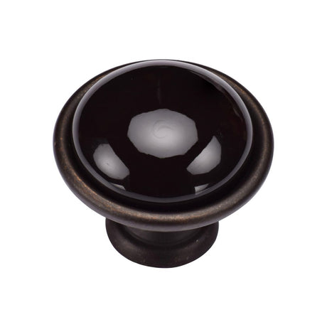 This is an image of a M.Marcus - Dome Cabinet Knob 040mm Matt Bronze Finish, tk4316-040-lbn that is available to order from T.H Wiggans Ironmongery in Kendal.